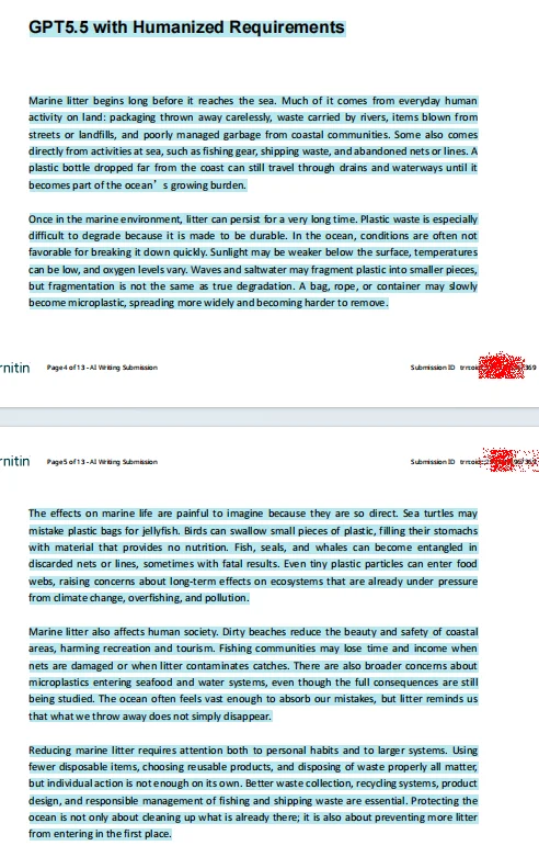 GPT-5.5 with Humanized Requirements Turnitin AI Detection Report